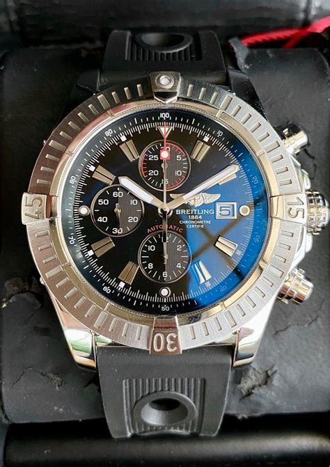 breitling super avenger 48mm edelstahl ref a13370 aus 2010|breitling a13370 for sale.